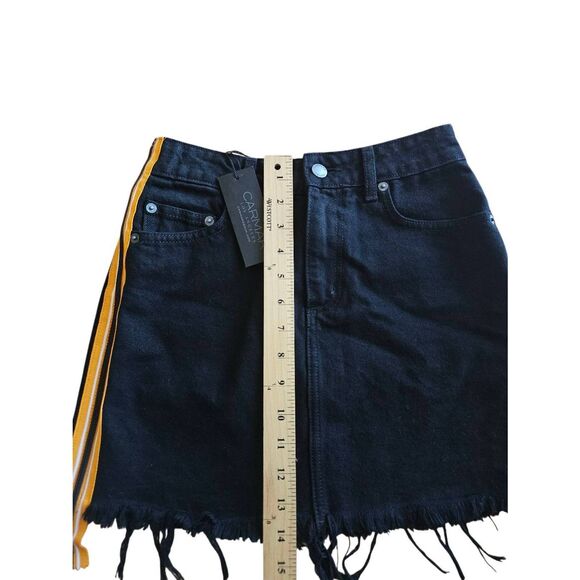 Carmar Sz 25 black Colin denim  side zipper skirt New - Picture 5 of 7